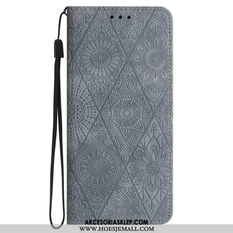 Flip Kotelot Samsung Galaxy A55 5g Patchwork Z Paskiem