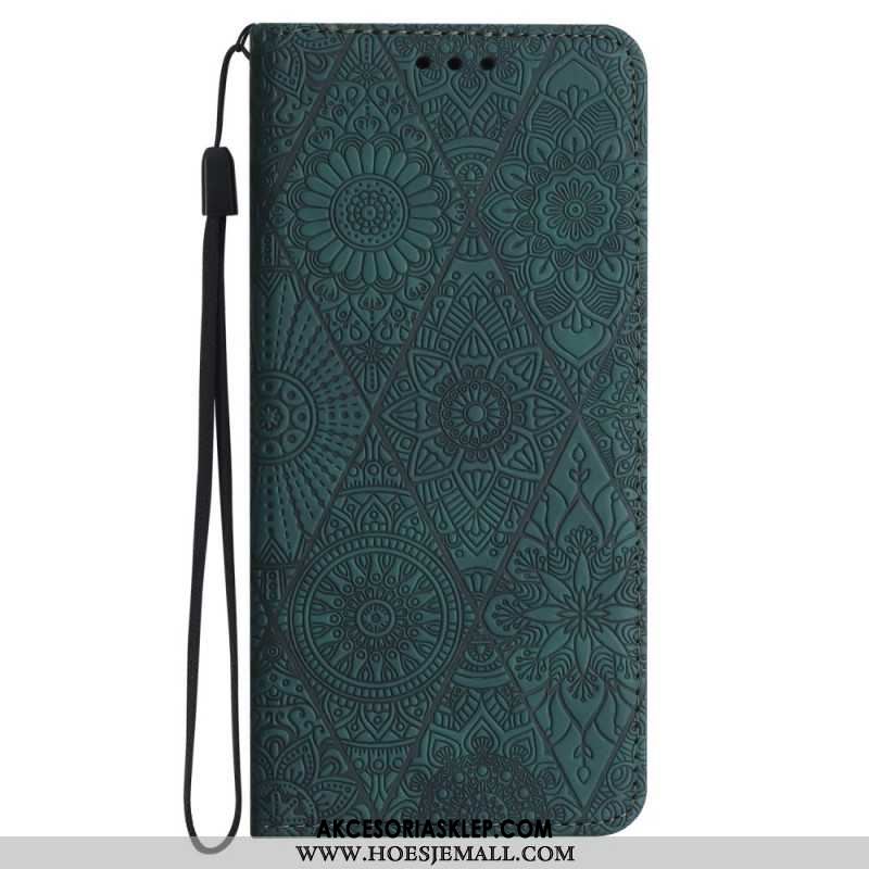 Flip Kotelot Samsung Galaxy A55 5g Patchwork Z Paskiem