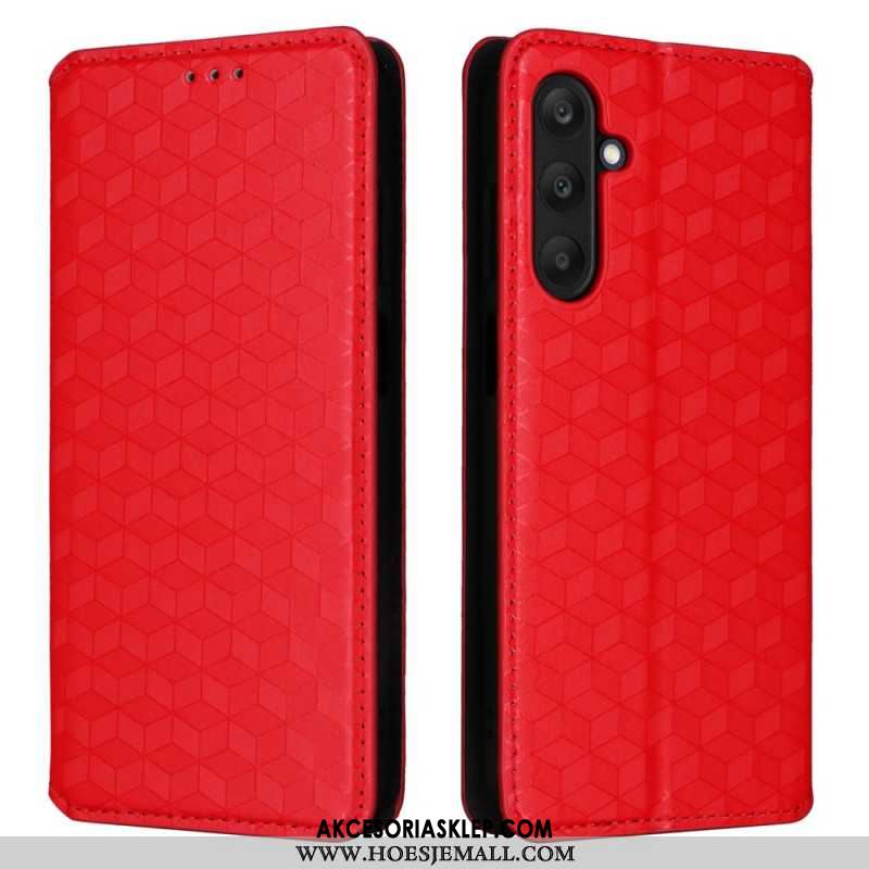 Flip Kotelot Samsung Galaxy M55 5g Wzór Rombu Etui Ochronne