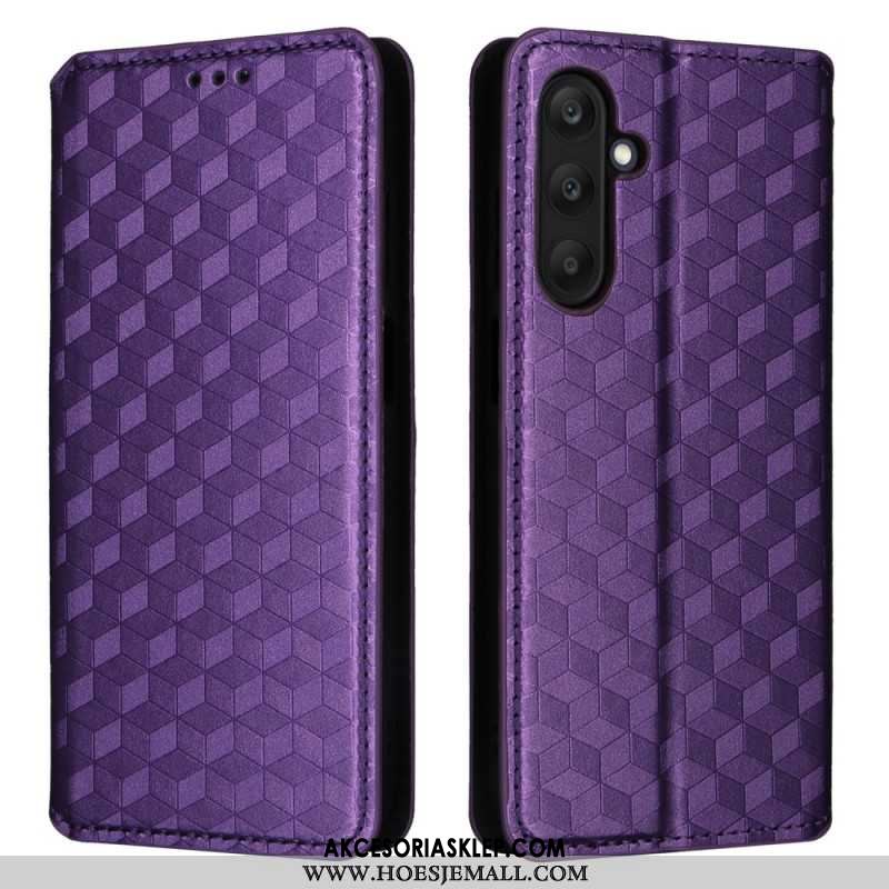 Flip Kotelot Samsung Galaxy M55 5g Wzór Rombu Etui Ochronne