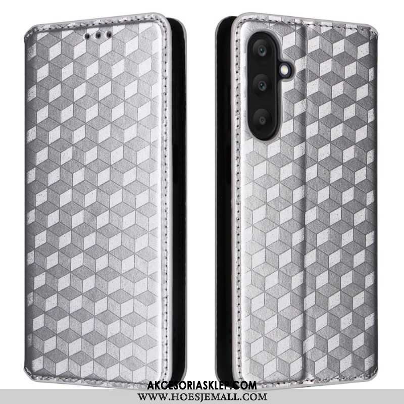 Flip Kotelot Samsung Galaxy M55 5g Wzór Rombu Etui Ochronne