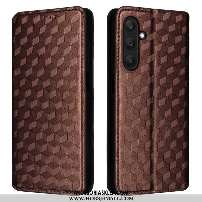 Flip Kotelot Samsung Galaxy M55 5g Wzór Rombu Etui Ochronne