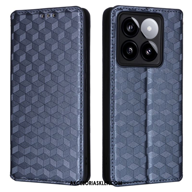 Flip Kotelot Xiaomi 14t Pro Kostki 3d Etui Ochronne