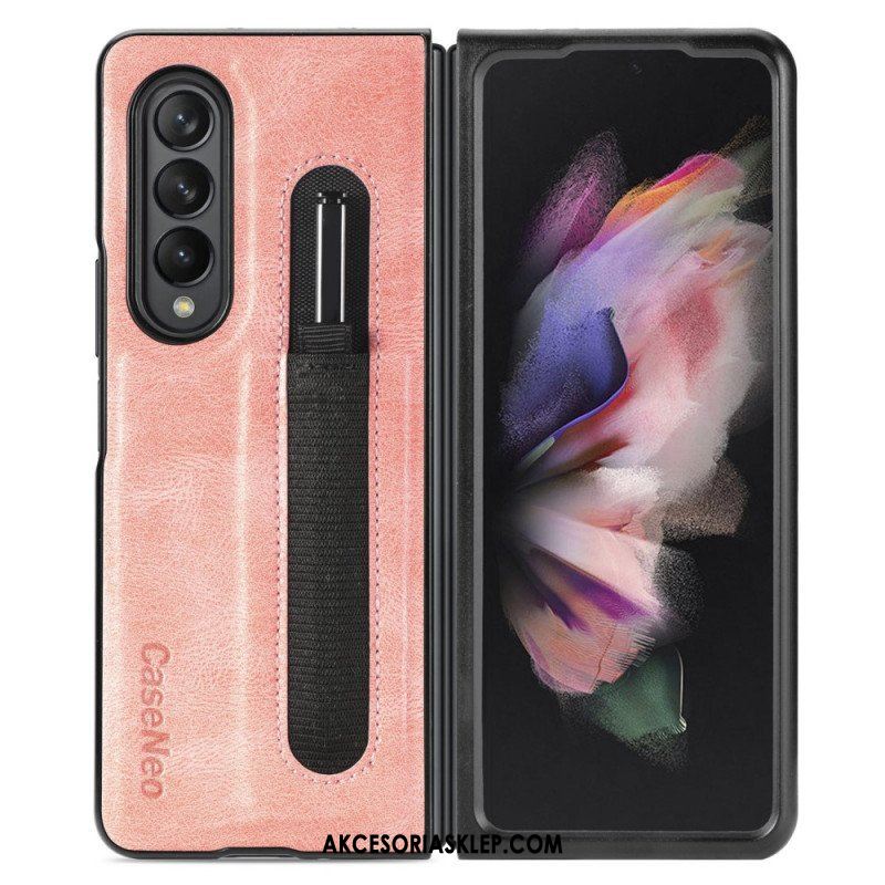 Futerały do Samsung Galaxy Z Fold 3 5G Stylowy Skórzany Uchwyt Na Rysik Caseneo