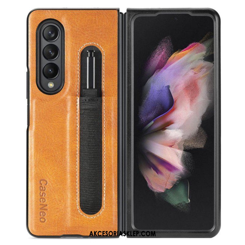 Futerały do Samsung Galaxy Z Fold 3 5G Stylowy Skórzany Uchwyt Na Rysik Caseneo