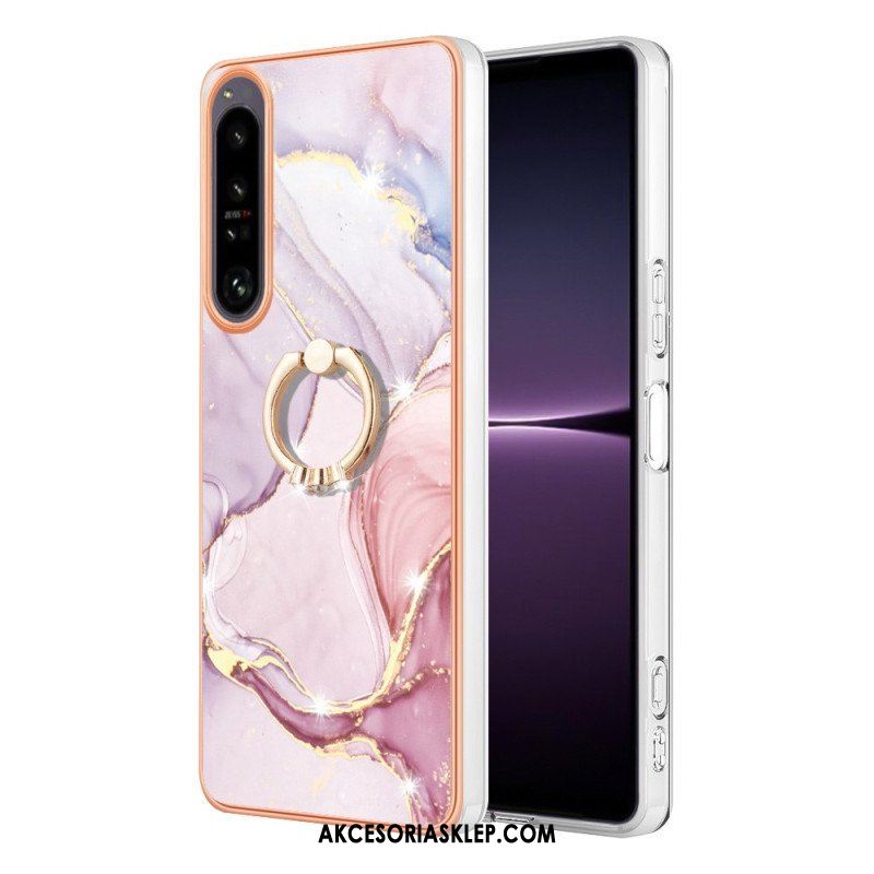 Futerały do Sony Xperia 1 IV Marmur Ze Wspornikiem Pierścienia