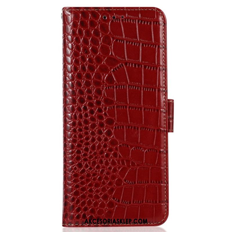 Skórzany Futerał Xiaomi 14 Etui Na Telefon Z Blokowaniem Crocodile Rfid