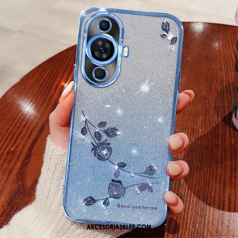 Etui Do Huawei Nova 11 Pro Kwiaty Ze Strasu Kadem