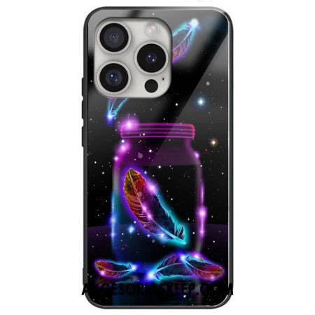 Etui Do iPhone 16 Pro Max Fluorescencyjne Pióro Ze Szkła Hartowanego