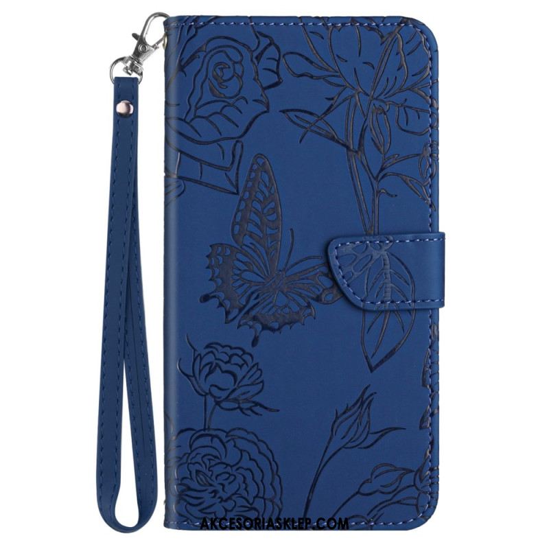 Etui Folio Do Google Pixel 9 Pro Xl Nadruk W Kształcie Motyla Z Paskiem