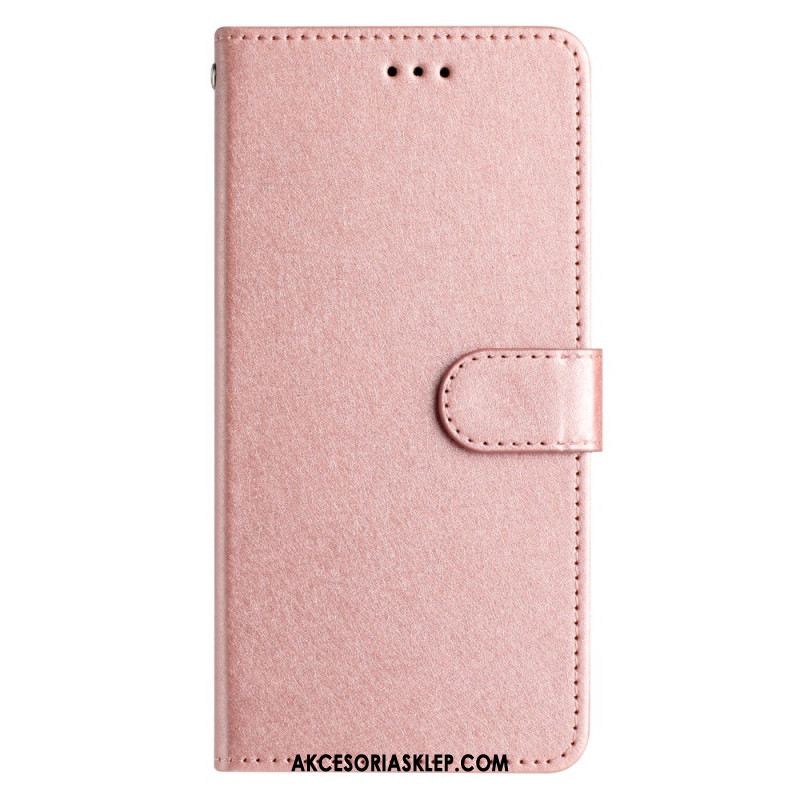 Etui Folio Do Oppo A98 5g Jedwabna Tekstura Na Ramiączkach