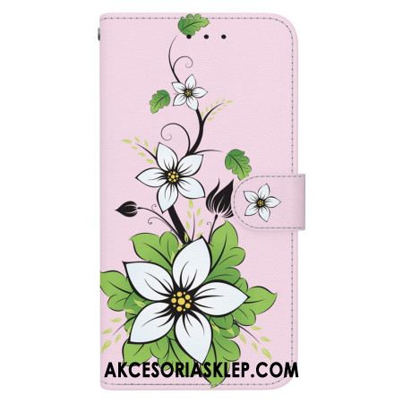 Etui Folio Do Oppo Reno 11 5g Nadruk W Lilie Z Paskiem