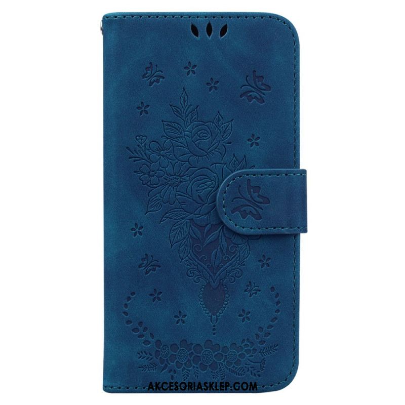 Etui Folio Do Oppo Reno 12f 5g Wzór Motyli I Kwiatów