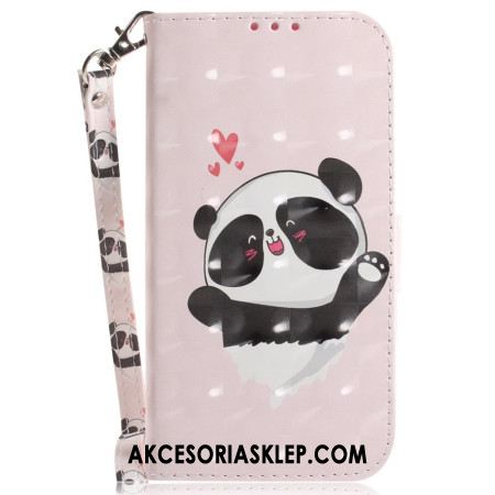 Etui Folio Do Realme 12 Pro / 12 Pro Plus Panda Love Z Paskiem