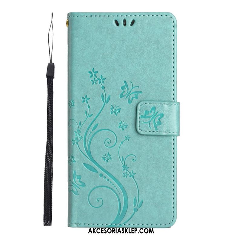 Etui Folio Do Samsung Galaxy A16 5g Kwiaty I Motyle