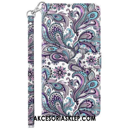 Etui Folio Do Samsung Galaxy S24 5g Wzór Paisley Z Paskiem