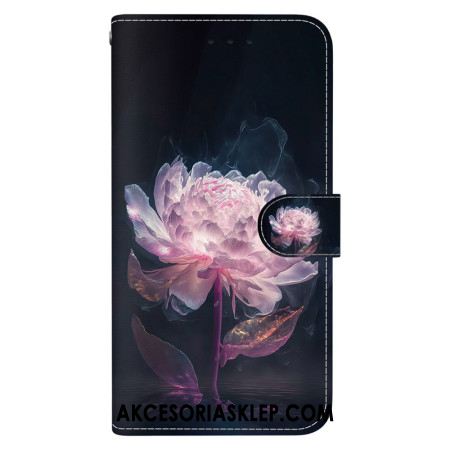 Etui Folio Do Samsung Galaxy S24 Plus 5g Fioletowa Piwonia Z Paskiem