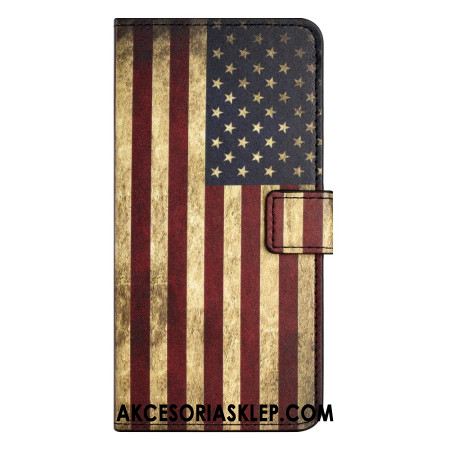 Etui Folio Do Samsung Galaxy S24 Plus 5g Stara Amerykańska Flaga