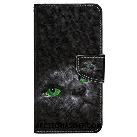 Etui Folio Do Samsung Galaxy S24 Plus 5g Zielonooki Kot Z Paskiem