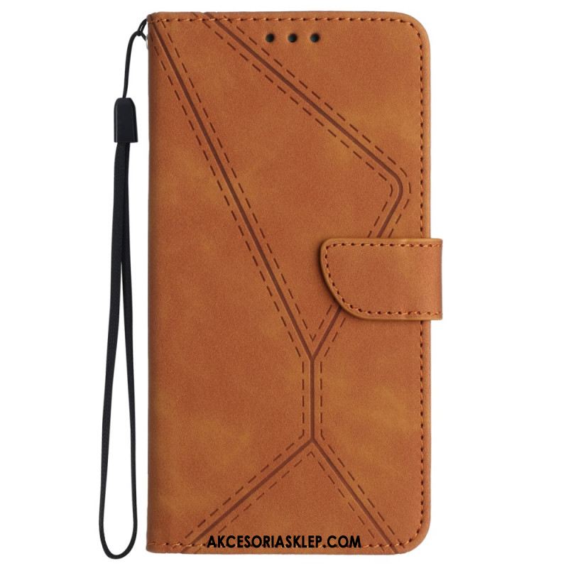 Etui Folio Do Sony Xperia 1 Vi Linie I Kropkowane Paski