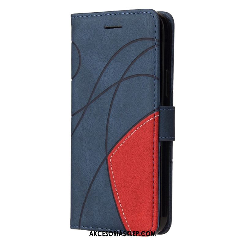 Etui Folio Do Xiaomi 14 Pro Dwukolorowe Faliste Linie