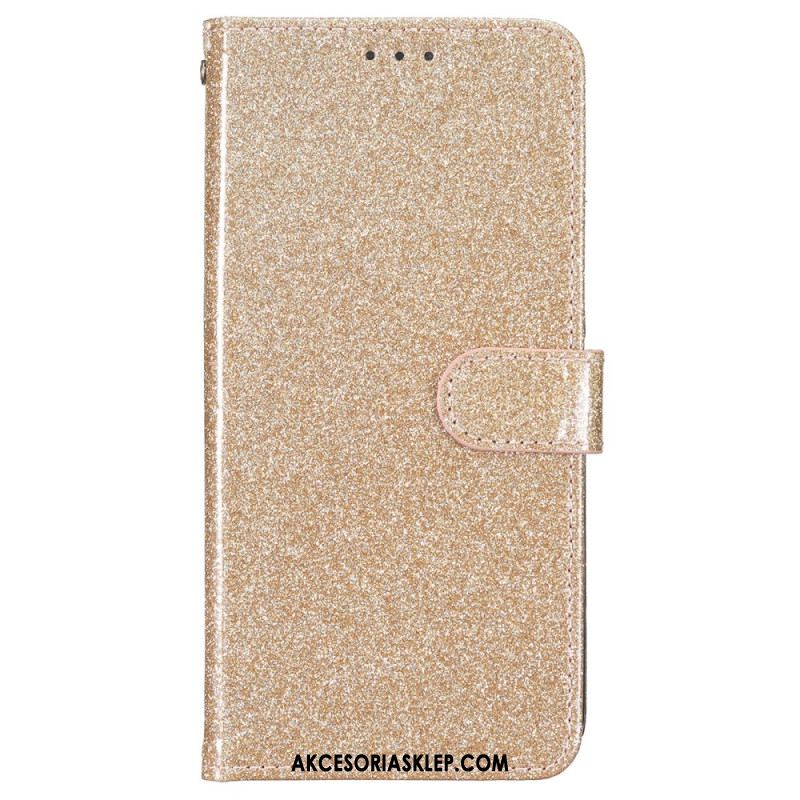 Etui Folio Do iPhone 16 Plus Cekiny Z Paskami