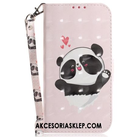 Etui Folio Do iPhone 16 Plus Panda Love Z Paskiem