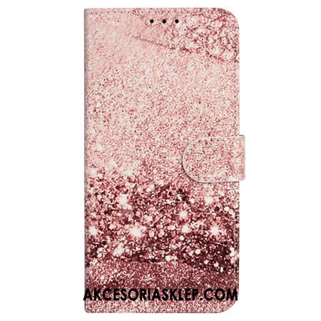 Etui Folio Do iPhone 16 Plus Wzór Różowego Marmuru