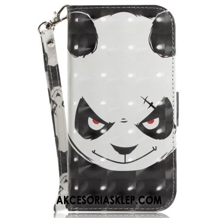 Etui Folio Do iPhone 16 Pro Wściekła Panda Z Paskiem