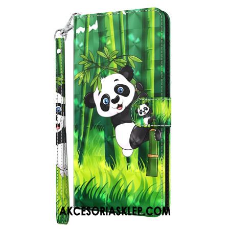 Etui Folio Google Pixel 8 Panda Bambusowa Z Paskiem