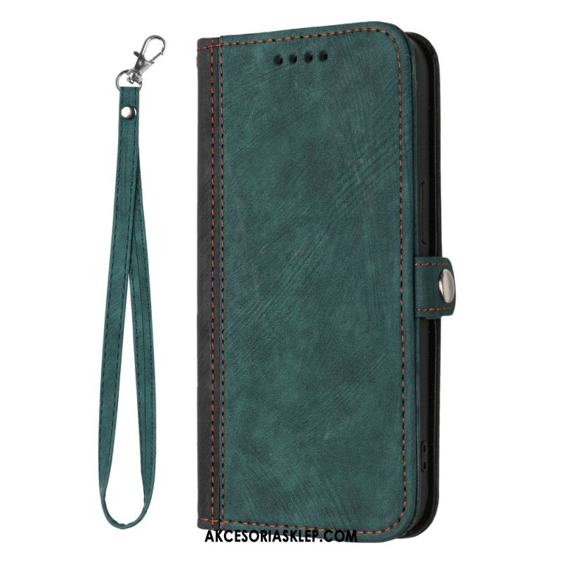 Etui Folio Google Pixel 8a Dwukolorowy Pasek Etui Ochronne