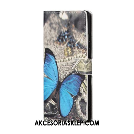 Etui Folio Google Pixel 8a Niebieski Motyl Etui Ochronne