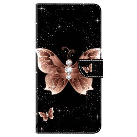 Etui Folio Google Pixel 9 Pro Różowy Diamentowy Motyl Etui Ochronne