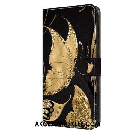 Etui Folio Oppo A98 5g Złoty Motyl