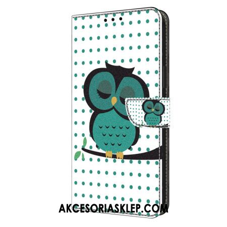 Etui Folio Oppo A98 5g Śpiąca Sowa