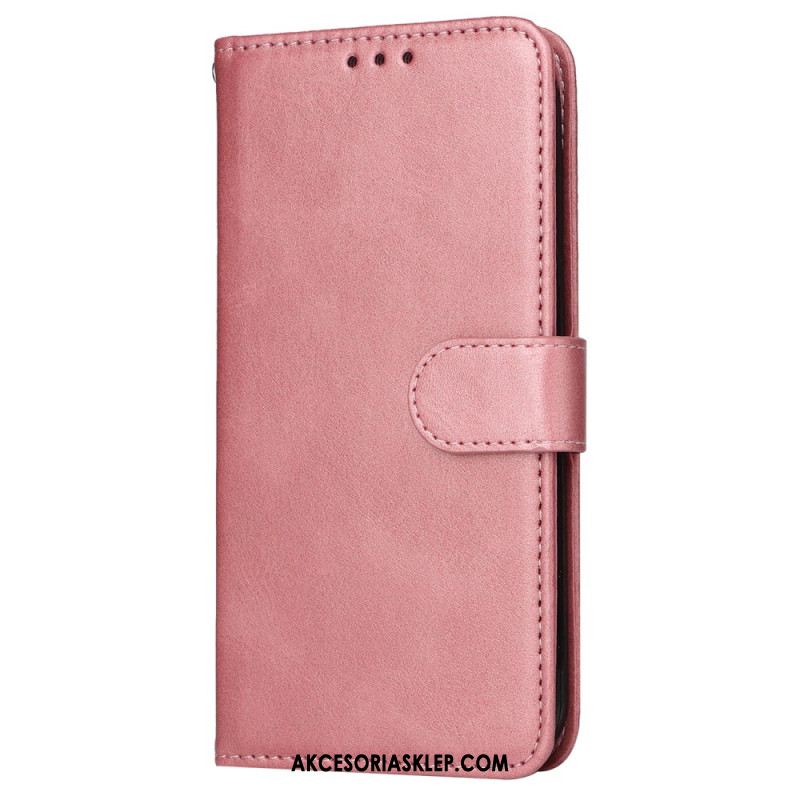 Etui Folio Oppo Reno 11 5g Efekt Gładkiej Skóry Z Paskiem Etui Ochronne