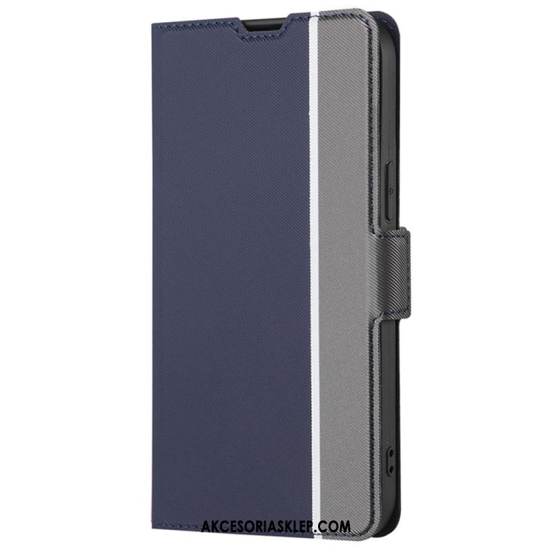 Etui Folio Oppo Reno 11f 5g Dwukolorowa Tekstura Diagonalna