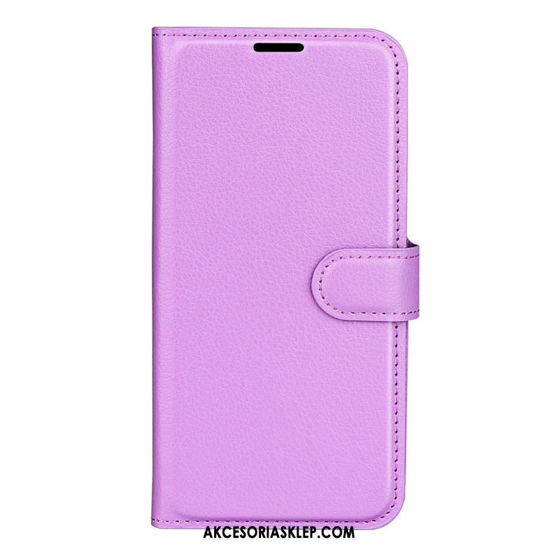 Etui Folio Oppo Reno 12 5g Klasyczna Sztuczna Skóra Litchi