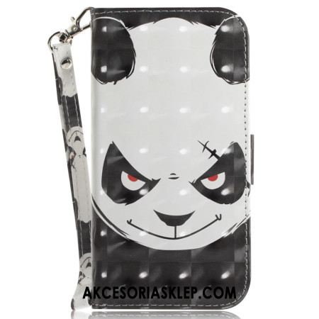 Etui Folio Oppo Reno 12 5g Wściekła Panda Z Paskiem