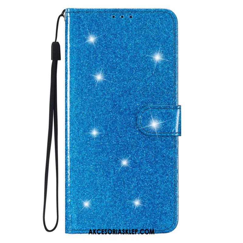 Etui Folio Samsung Galaxy A15 5g Cekiny Z Paskami Etui Ochronne