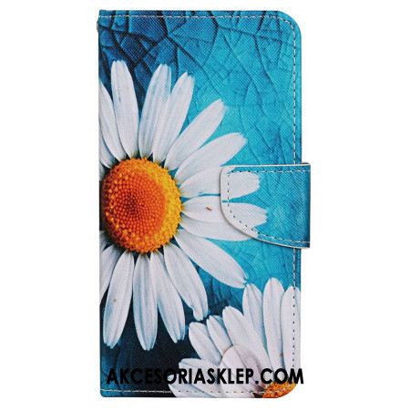 Etui Folio Samsung Galaxy A15 5g Chryzantema Z Dużym Paskiem Etui Ochronne