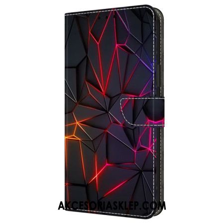 Etui Folio Samsung Galaxy A16 5g Wzór CZerwonych Pęknięć Etui Ochronne