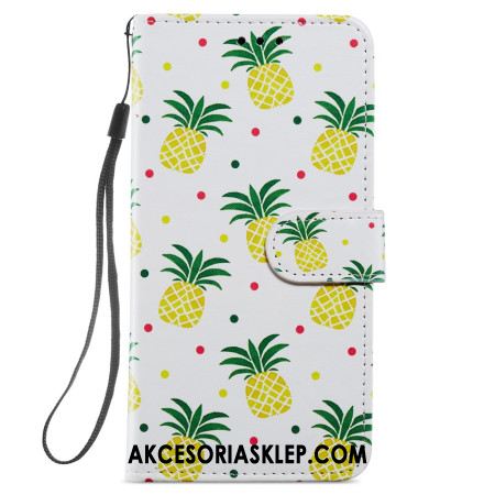 Etui Folio Samsung Galaxy S24 5g Ananas Z Paskiem Etui Ochronne