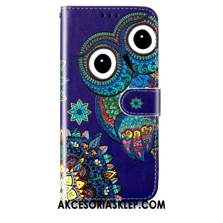 Etui Folio Samsung Galaxy S24 5g Niebieska Sowa Z Paskiem Etui Ochronne