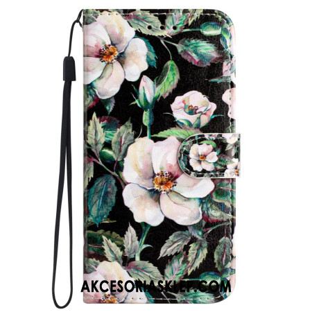 Etui Folio Samsung Galaxy S24 5g Wzór Magnolii Z Paskiem