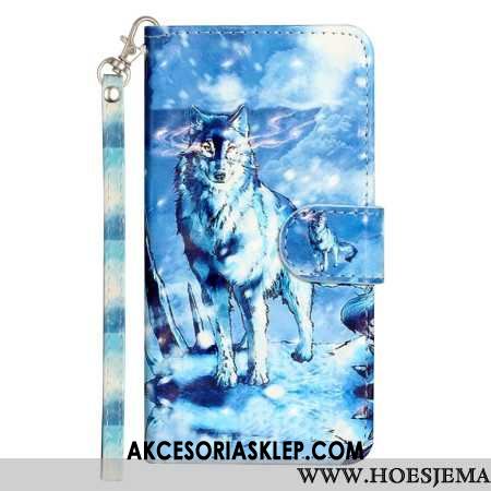 Etui Folio Samsung Galaxy S24 Fe Wilk Śnieżny Z Paskiem Etui Ochronne