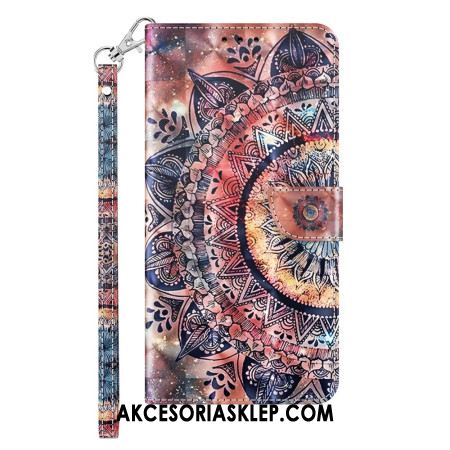 Etui Folio Samsung Galaxy S24 Plus 5g Mandala W Odcieniach CZerwieni Z Paskiem