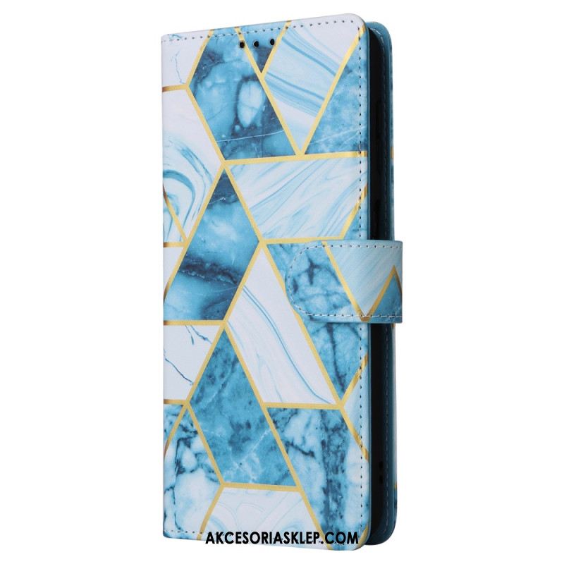 Etui Folio Samsung Galaxy S24 Plus 5g Marmurowy Nadruk Z Paskiem