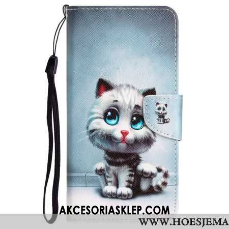 Etui Folio Samsung Galaxy S24 Ultra 5g Niebieskooki Kot Z Paskiem Etui Ochronne