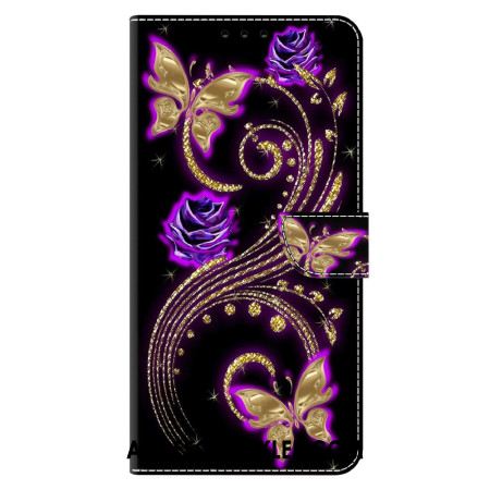 Etui Folio Xiaomi 14 Fioletowe Kwiaty I Motyle Etui Ochronne